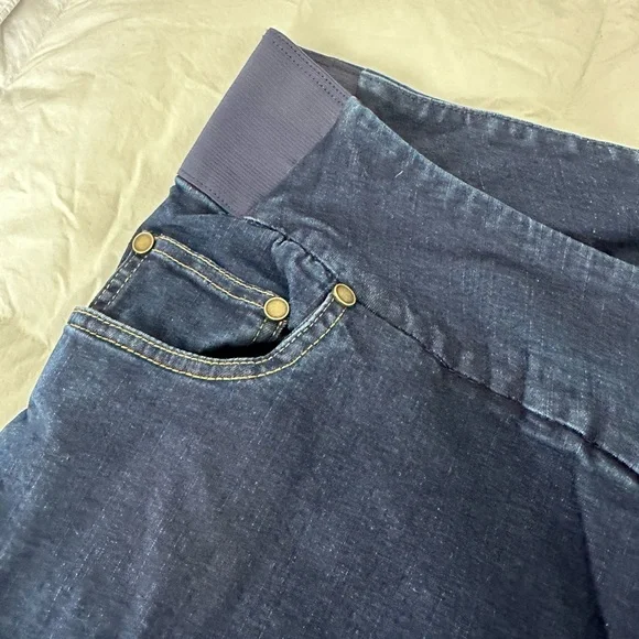 Woman Within plus size 24W jeans dark indigo straight leg. - Picture 7 of 9